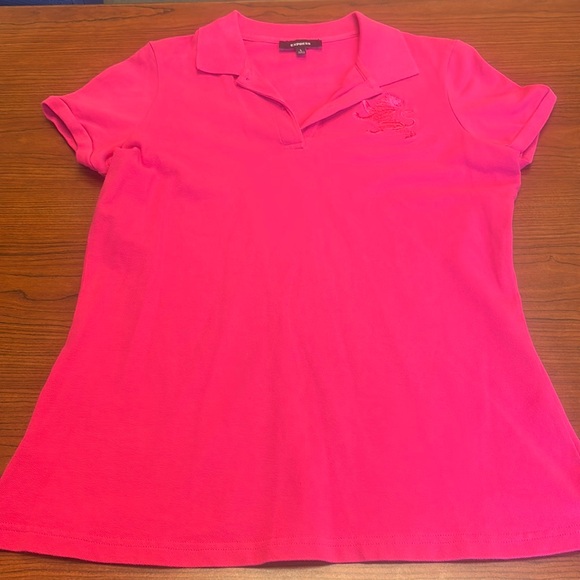 Express Tops - Express Women's Hot Pink Polo Shirt